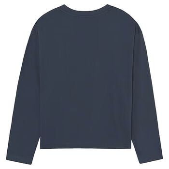 Boys Navy Blue Basketball Long Sleeve Top