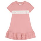 Girls Pink Logo Dress, 1, hi-res