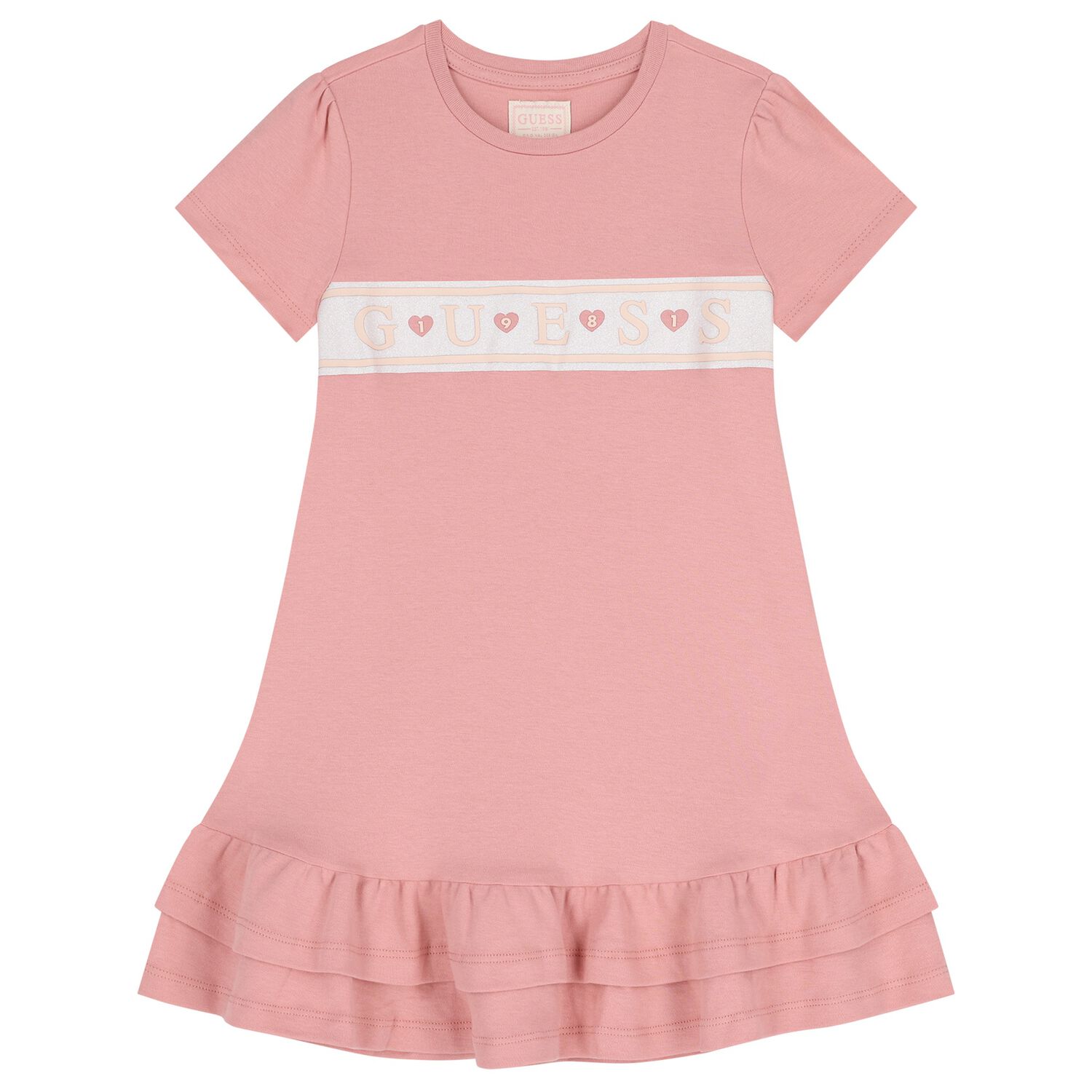 Girls Pink Logo Dress, 1, hi-res