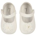 Baby Girls Ivory Leather Pre Walker Shoes, 2, hi-res
