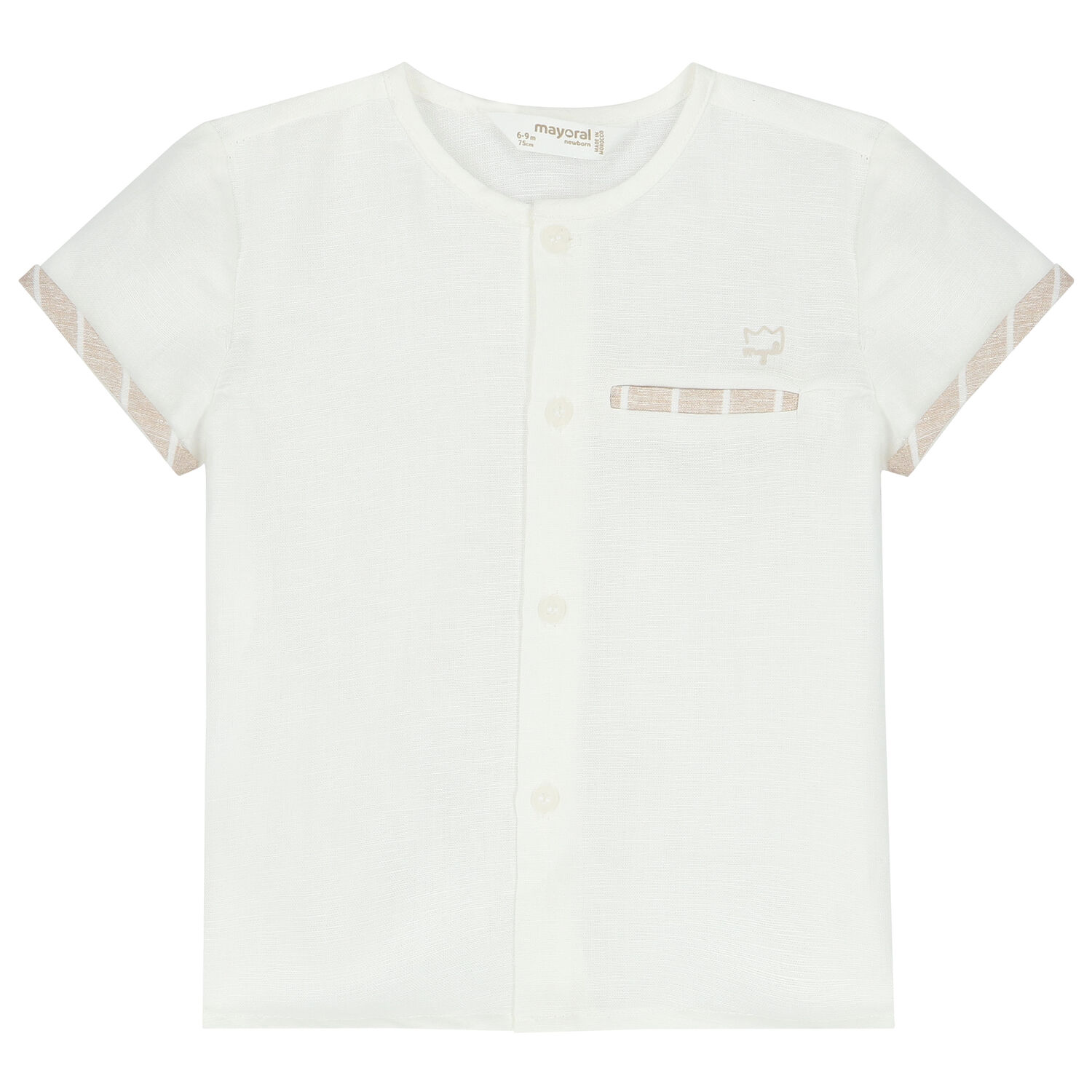 Baby Boys Ivory & Beige Shorts Set, 1, hi-res