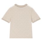 Younger Boys Beige Logo Polo Shirt, 1, hi-res