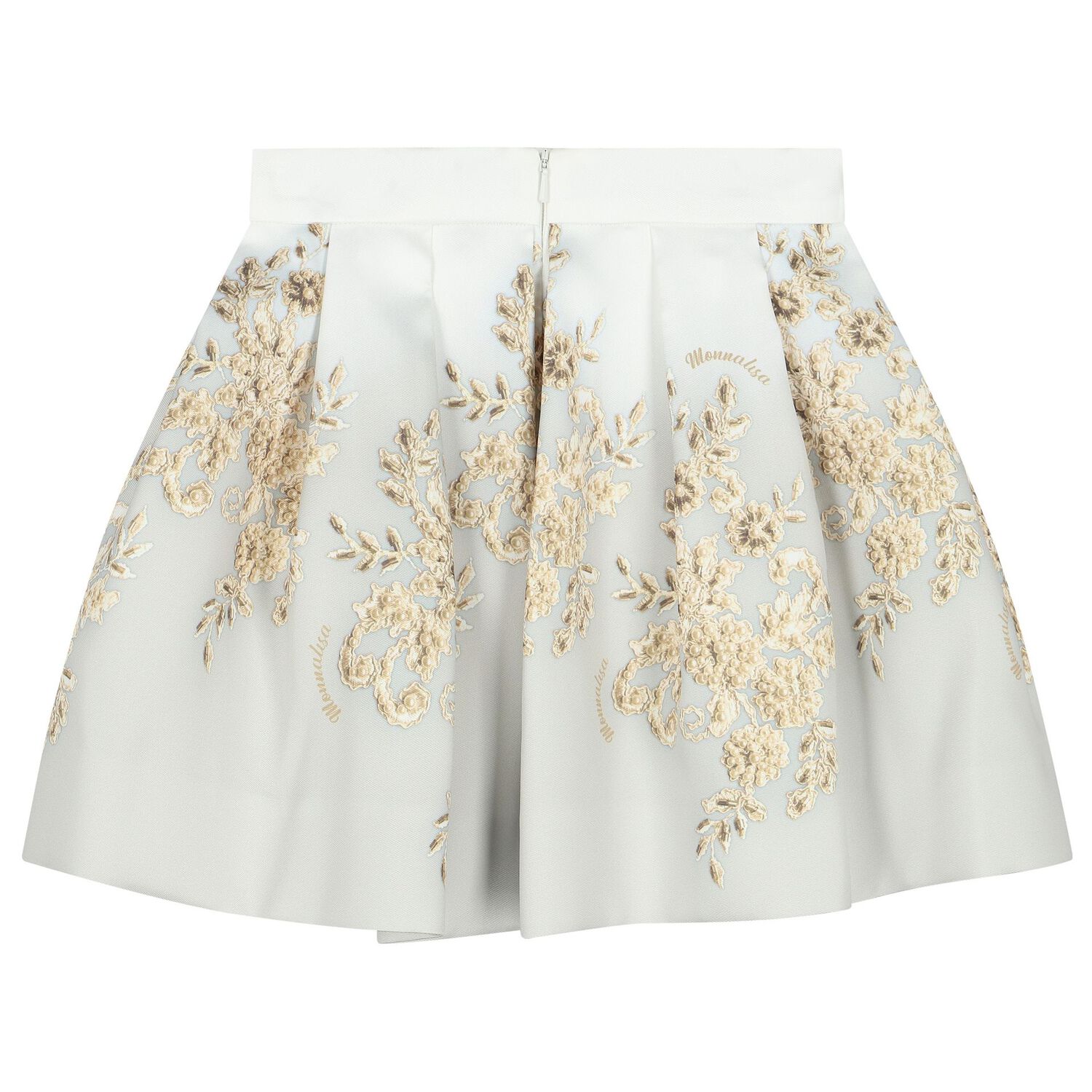 Girls White & Gold Skirt Set, 1, hi-res