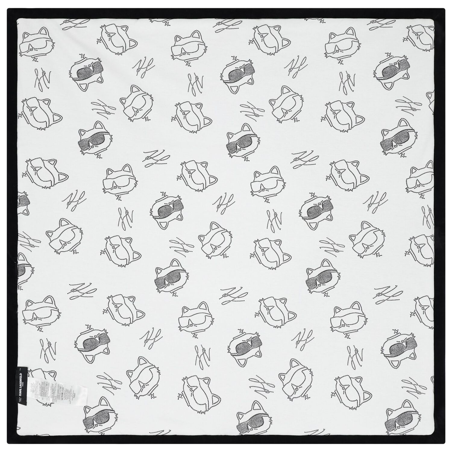 Black & White Ikonik Karl Logo Baby Blanket, 1, hi-res