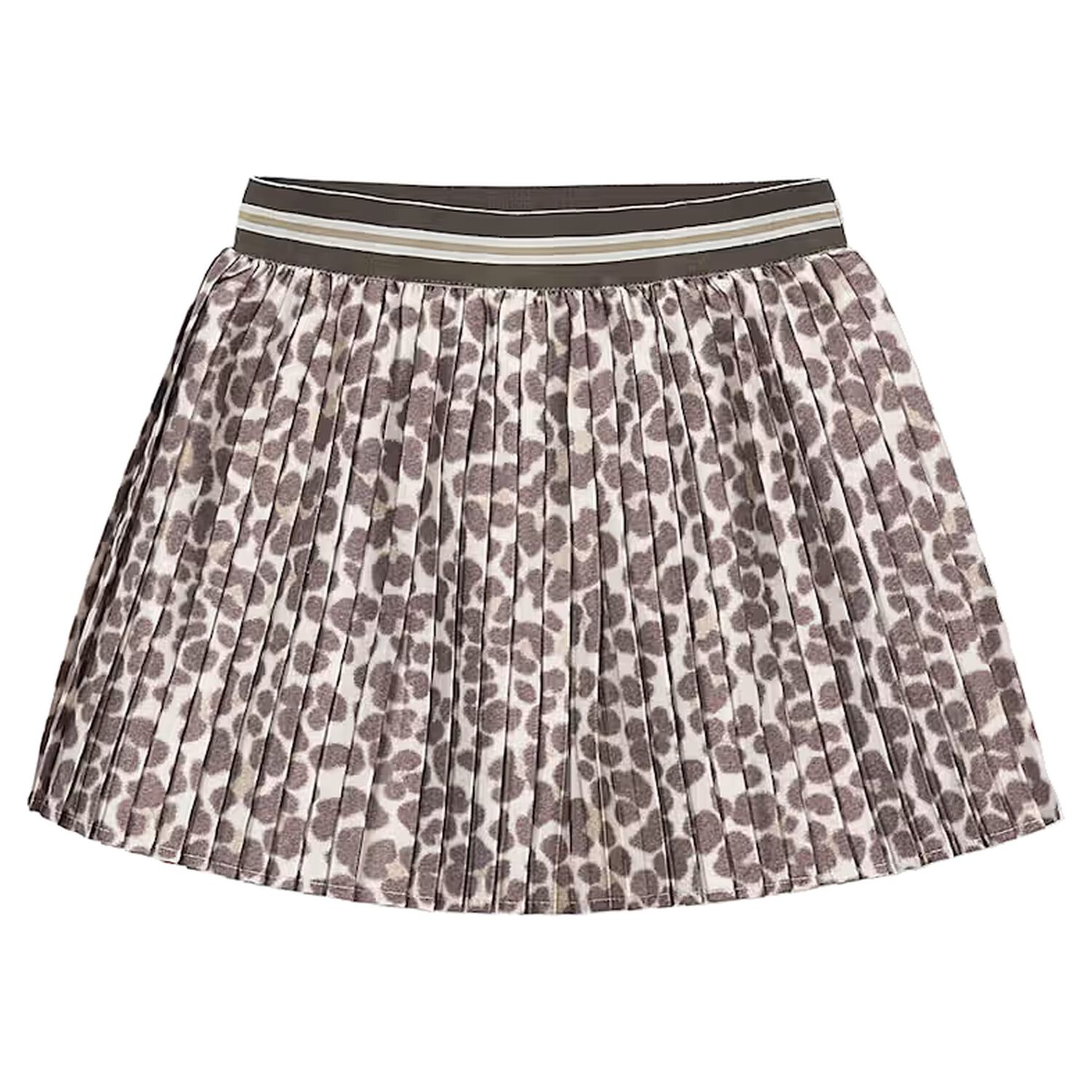 Girls Beige & Ivory Pleated Skirt, 1, hi-res