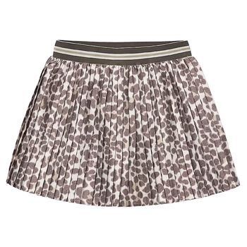 Girls Beige & Ivory Pleated Skirt