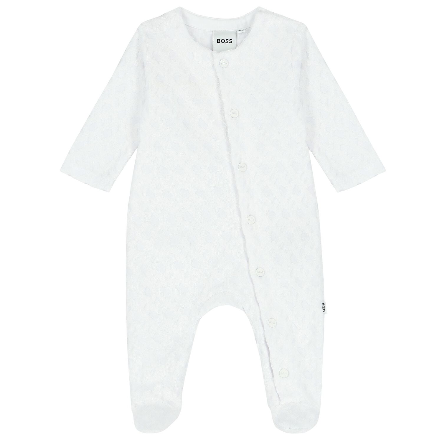 White Logo Babygrow & Hat Set, 2, hi-res image number null