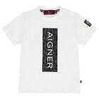 Younger Boys White Logo T-Shirt, 1, hi-res