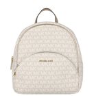 Girls Ivory & Gold Logo Backpack, 1, hi-res