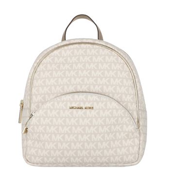 Girls Ivory & Gold Logo Backpack