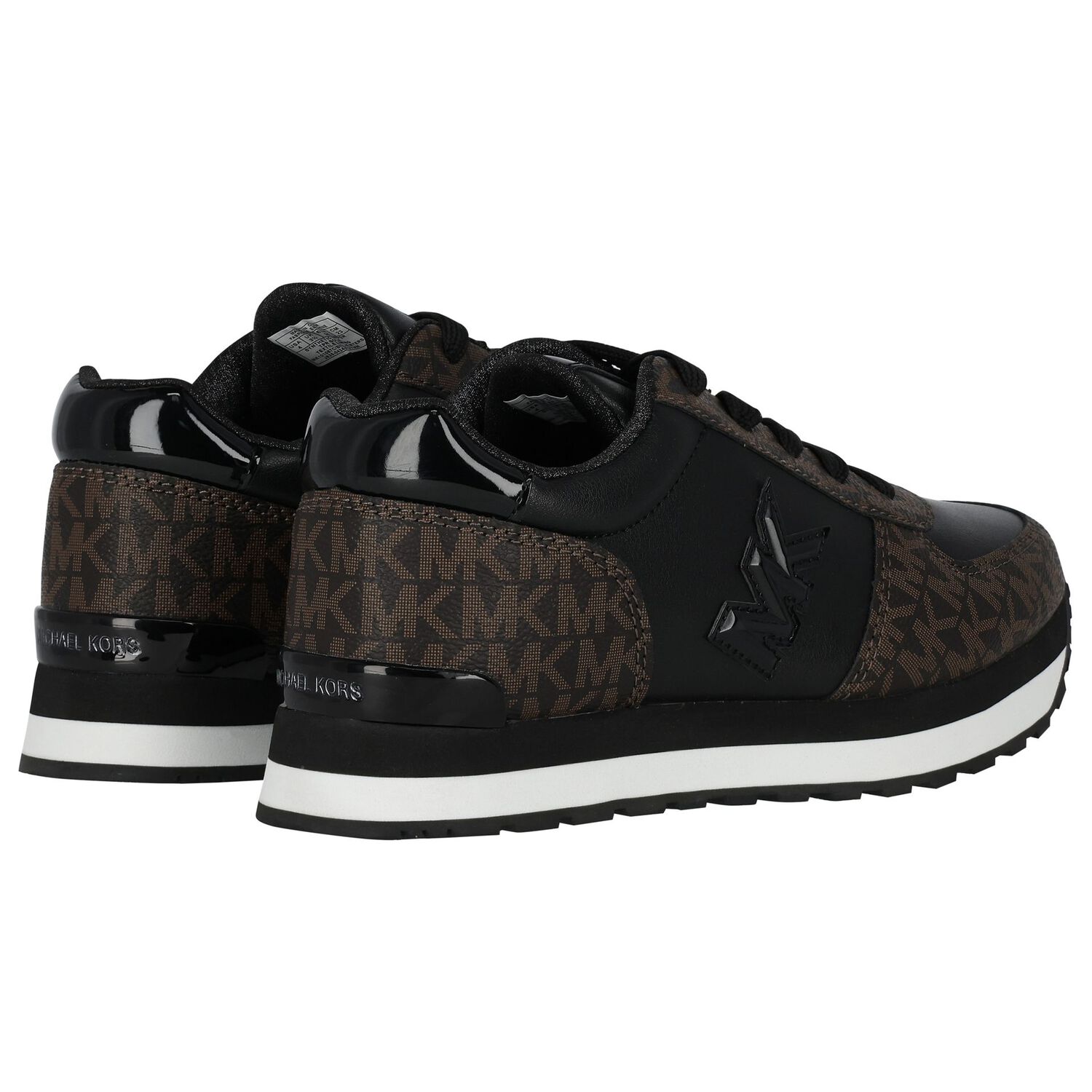 Girls Black & Brown Logo Trainers, 1, hi-res image number null
