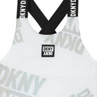 Girls White Iridescent Logo Top, 1, hi-res