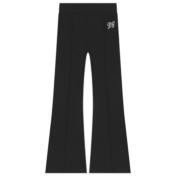 Girls Black Logo Leggings