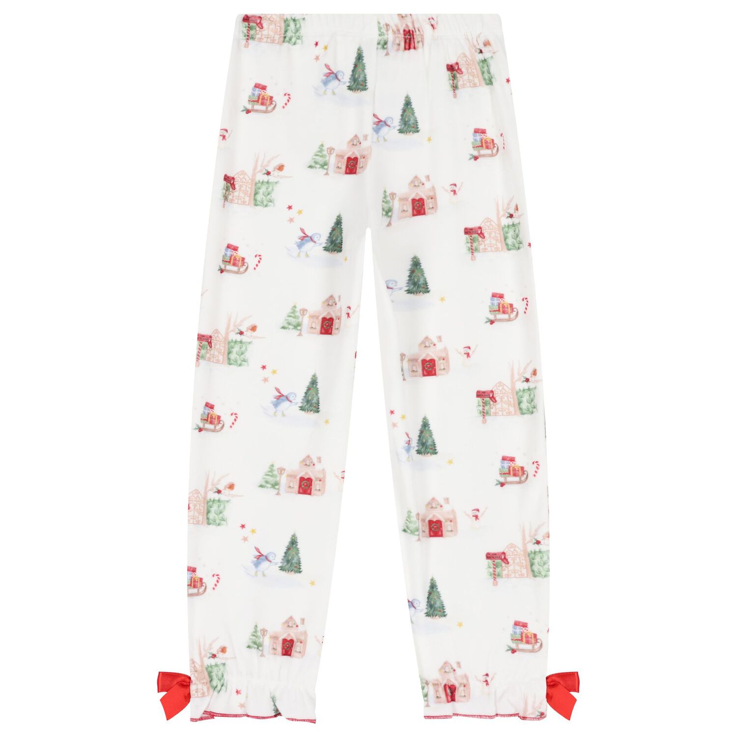 Girls Ivory Christmas Pyjamas, 1, hi-res