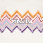 Girls Ivory Zig Zag Logo T-Shirt, 1, hi-res