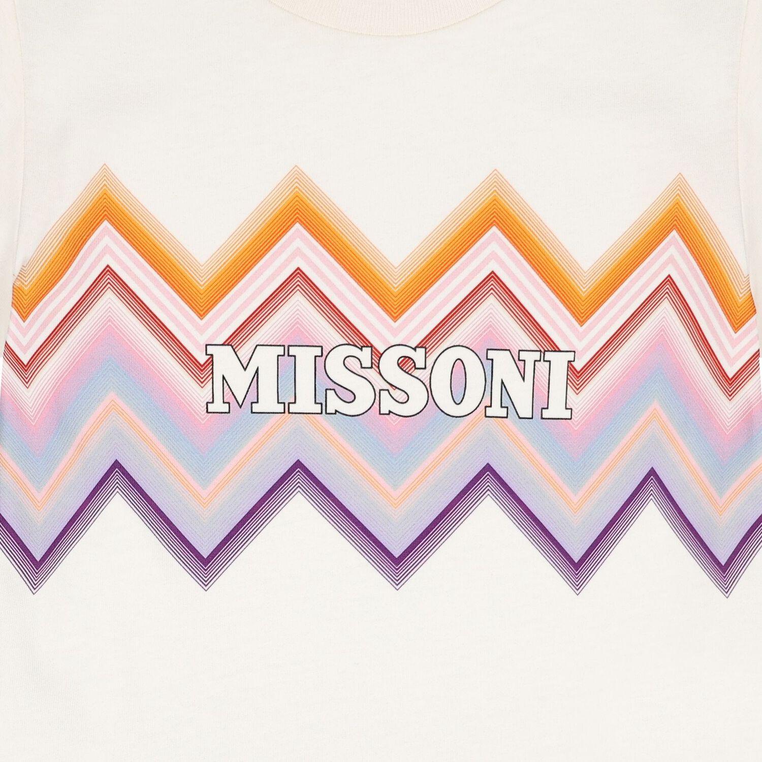 Girls Ivory Zig Zag Logo T-Shirt, 1, hi-res
