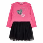 Girls Pink & Black Dress Set, 1, hi-res
