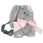 Girls Grey & Pink Elephant Backpack, 1, hi-res