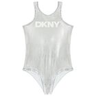 Girls Mini Me Silver Logo Swimsuit, 1, hi-res