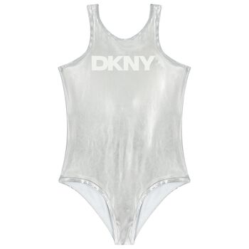 Girls Mini Me Silver Logo Swimsuit