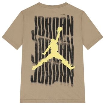 Boys Beige & Black Jordan Logo T-Shirt