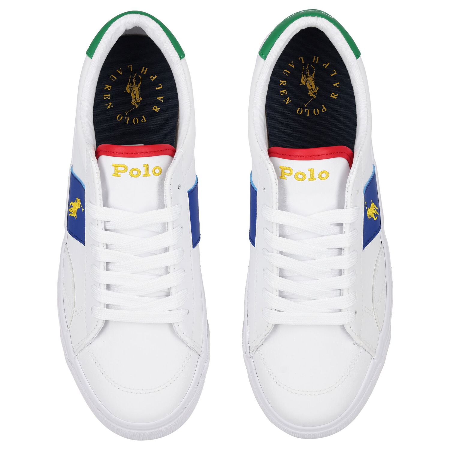 Boys White Logo Trainers, 1, hi-res