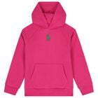 Girls Pink Logo Hooded Top, 1, hi-res