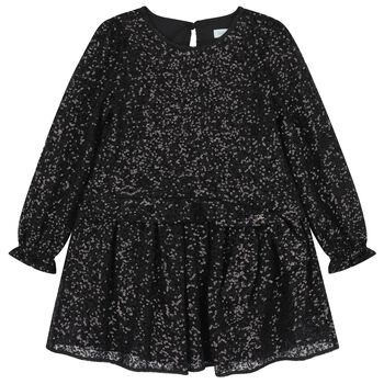 Girls Black Embellished Dress