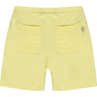 Boys White & Yellow Logo Shorts Set, 1, hi-res