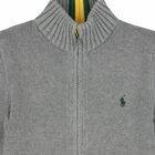 Boys Grey Logo Knitted Logo Sweater, 1, hi-res