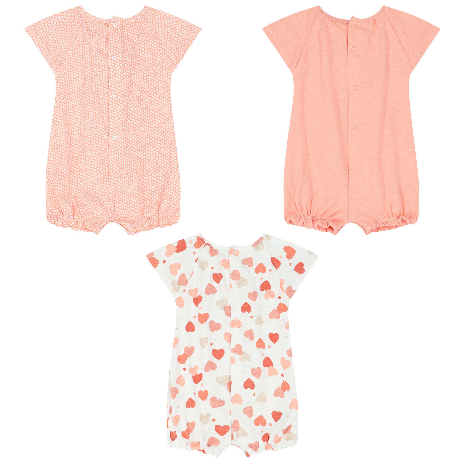 Baby Girls White & Orange Rompers (3 Pack), 2, hi-res image number null