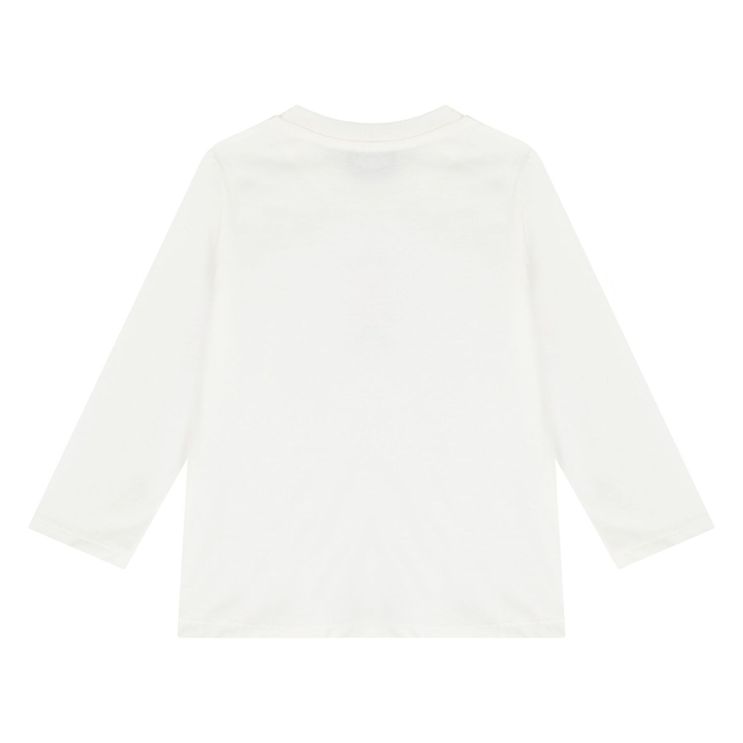Younger White Teddy Bear Logo Long Sleeve Top, 1, hi-res