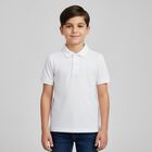 Boys White Logo Polo Shirt, 1, hi-res