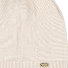 Beige Logo Knitted Baby Hat, 1, hi-res