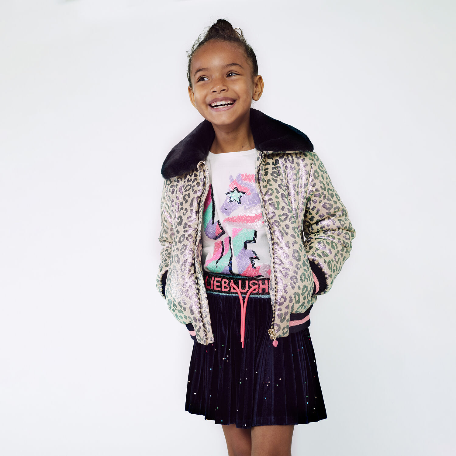 Girls Navy Logo Skirt, 1, hi-res image number null