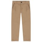 Boys Beige Chino Trousers, 1, hi-res