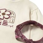 Younger Girls Ivory Long Sleeve Top Set, 1, hi-res