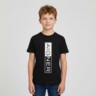 Boys Black Logo T-Shirt, 1, hi-res