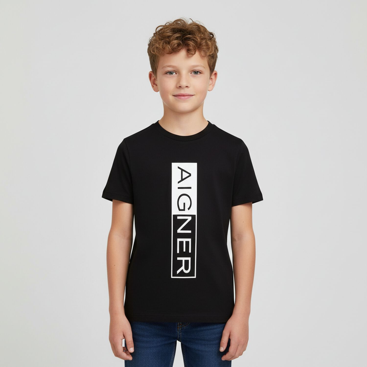 Boys Black Logo T-Shirt, 1, hi-res image number null