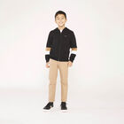 Boys Black Logo Zip Up Top, 1, hi-res