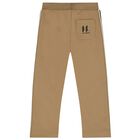 Boys Beige Logo Joggers, 1, hi-res