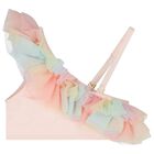 Girls Pink Ruffled Tulle Bikini, 1, hi-res