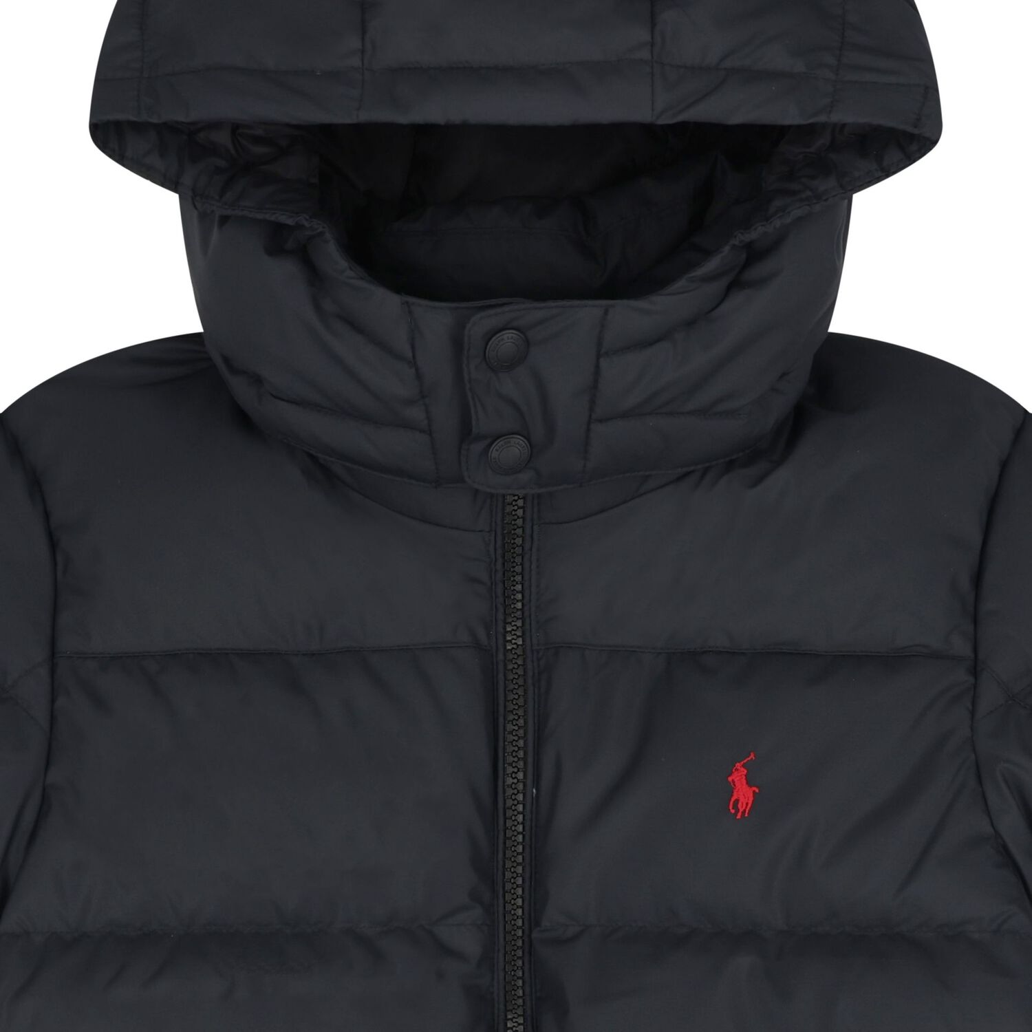 Boys Black Logo Puffer Jacket, 1, hi-res