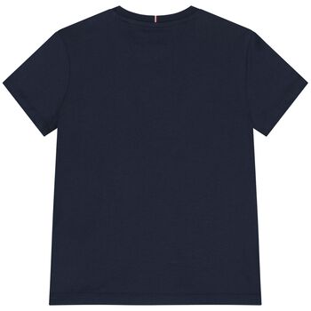 Girls Navy Blue Embellished Logo T-Shirt