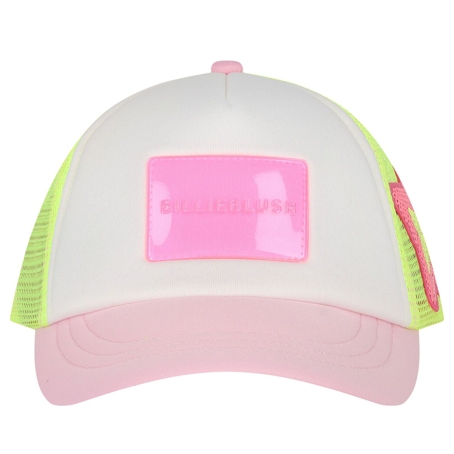 Girls White, Neon Yellow & Pink Logo Cap, 1, hi-res