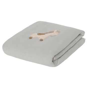 Baby Boys Grey Horse Sherpa Blanket