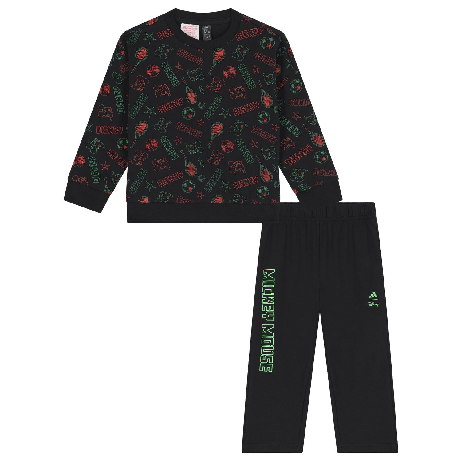 Younger Black Disney Logo Tracksuit, 1, hi-res
