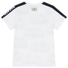 Boys White & Navy Blue Logo T-Shirt, 1, hi-res