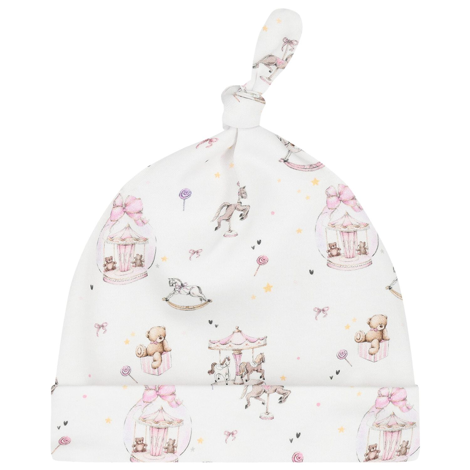 Baby Girls White & Pink Carousel Babygrow Set, 1, hi-res image number null