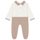 Baby Boys Ivory & Beige Balloon Babygrow, 1, hi-res